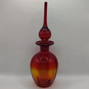 Rainbow Glass Decanter featuring A Vibrant Amberina (red-to-yellow) Decanter